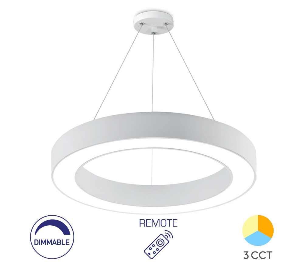 LUSTRA LED SUSPENDATA BLADE-PD ALB 45W DIMABIL CU TELEC. 3 FUNCTII D600 BRAYTRON