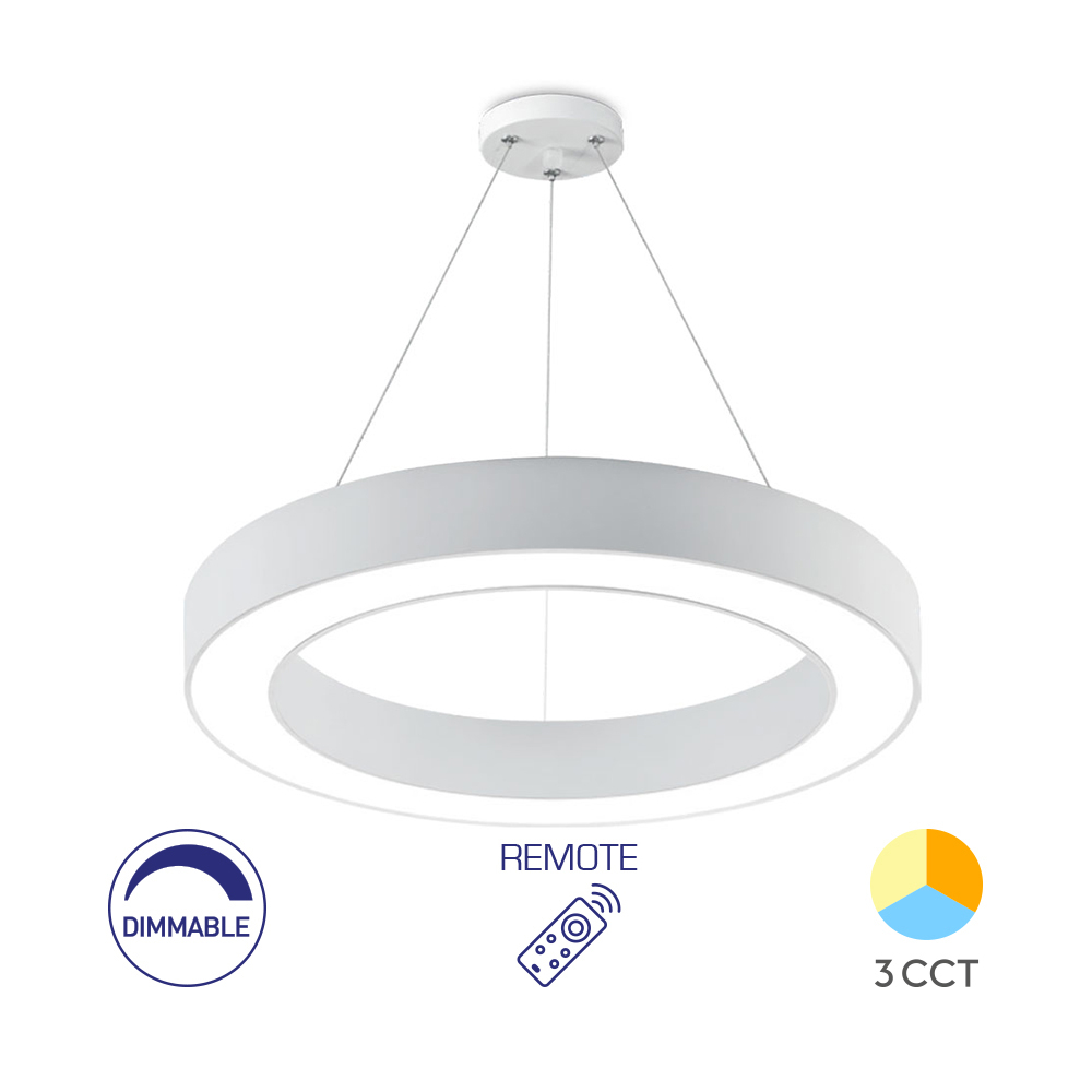 LUSTRA LED SUSPENDATA BLADE-PD ALB 45W DIMABIL CU TELEC. 3 FUNCTII D600 BRAYTRON