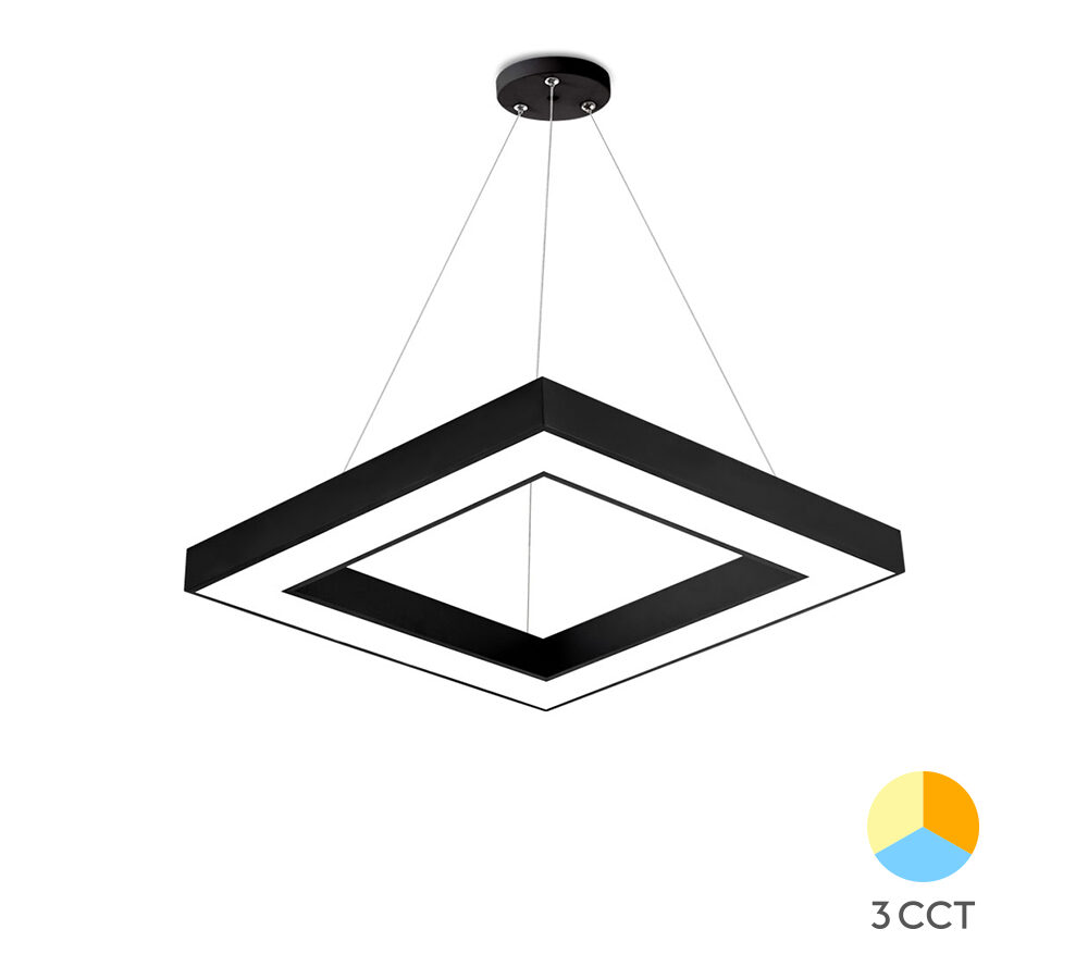 LUSTRA LED SUSPENDATA BLADE-PD NEGRU 45W 3IN1 (3000K-6500K) 600X600 BRAYTRON