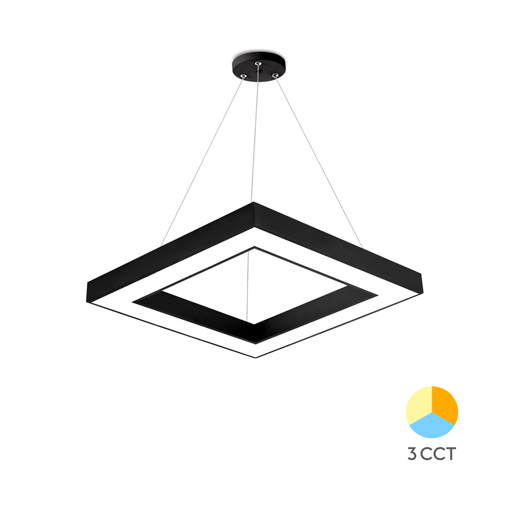 LUSTRA LED SUSPENDATA BLADE-PD NEGRU 45W 3IN1 (3000K-6500K) 600X600 BRAYTRON